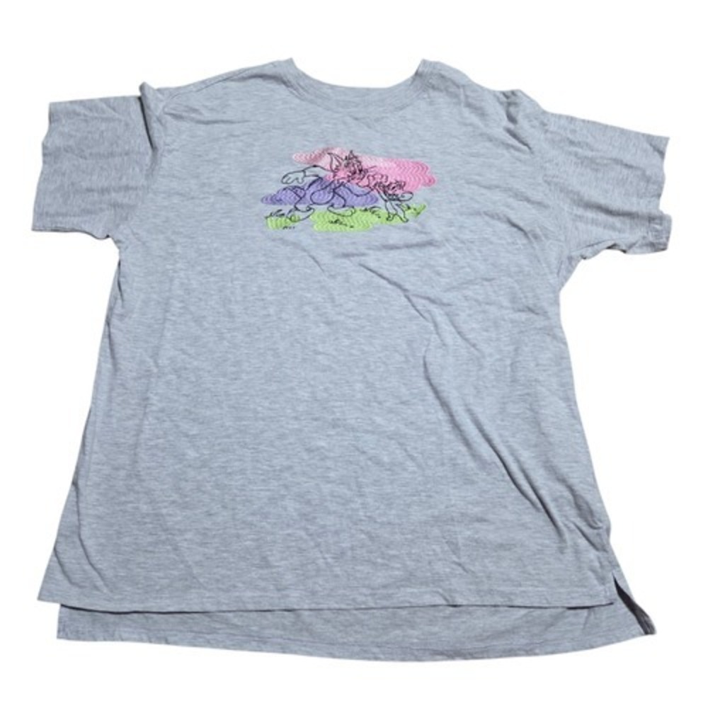 Freeze Hanna Barbera Tom & Jerry Embroidered Double Sided Grey Pastel T-Shirt XL